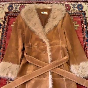 BLucid suede/ faux fur coat, Size Small
